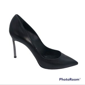 CASADEI Black Pointed Toe Pumps Steel Blade Heel